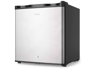 hOmelabs Upright Freezer - 1.1 Cubic Feet Compact Reversible Single Door Vertical Freezer with Child Door Lock - Table Top Mini Freezing Machine with 