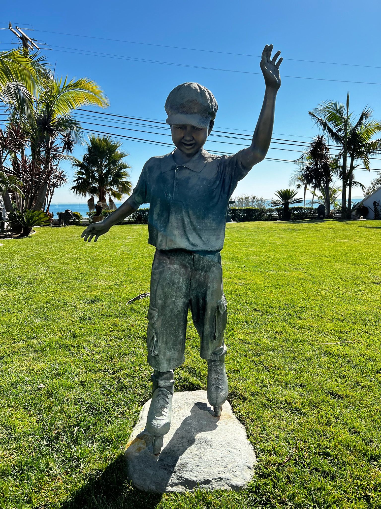 Bronze Kid Rollerblade Statue
