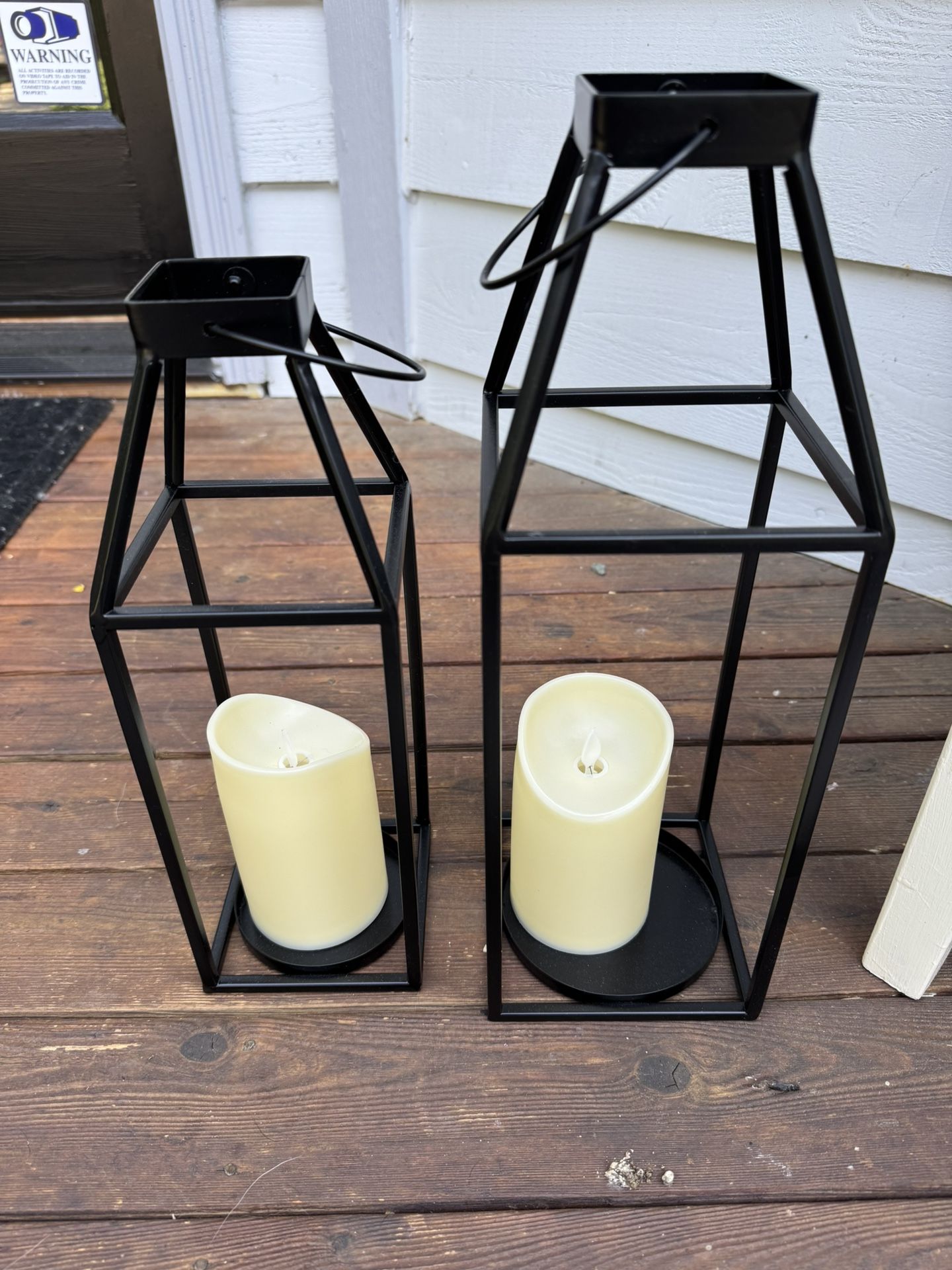 Metal Lanterns With Candles