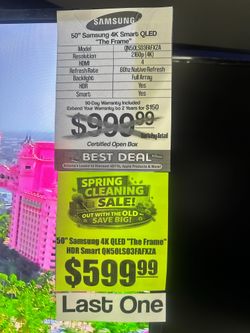 HUGE SALE 50" Samsung 4K QLED "The Frame" HDR Smart QN50LS03FAFXZA