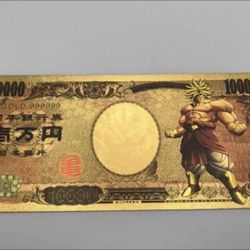 Super Saiyan 2 Original Broly (Dragon Ball Z) 24k Gold Plated Banknote