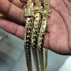 14K gold filled tight Cuban link Chain and bracelet 