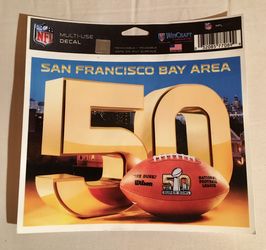 New - Super Bowl 50 ~ S.F. Bay Area 2/7/16 ~ Decal ~ 5.5” X 4.5” 