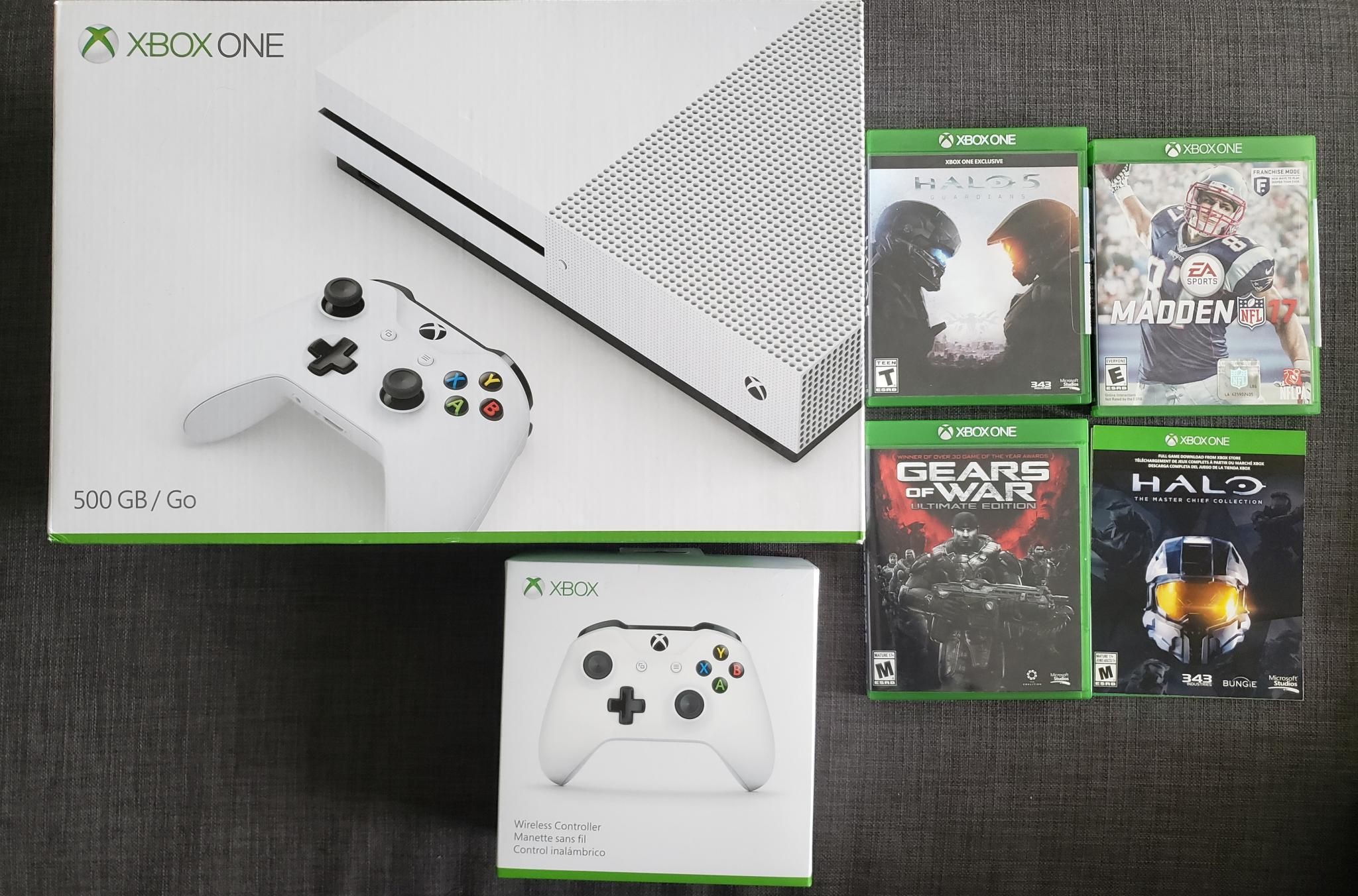 Xbox One S 500GB Bundle - Includes Controller and 5 Games