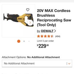 20V MAX Cordless Brushless Reciprocating Saw