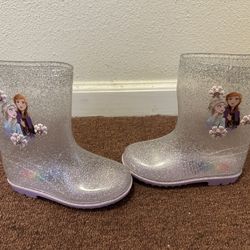 Frozen Glitter Rain Boots Size 10