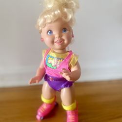 Tyco Roller Baby Skate Doll Vintage 1991 Works