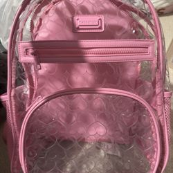 New Steve Madden Pink Clear Transparent Backpack 