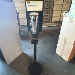 Rubbermaid. hand sanitiezer station.