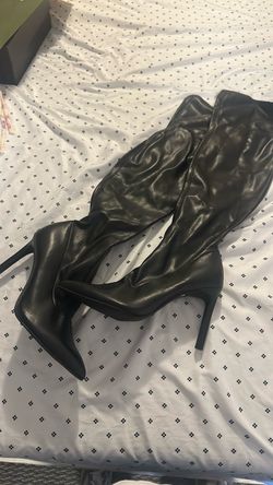 Women pleather knee high boots