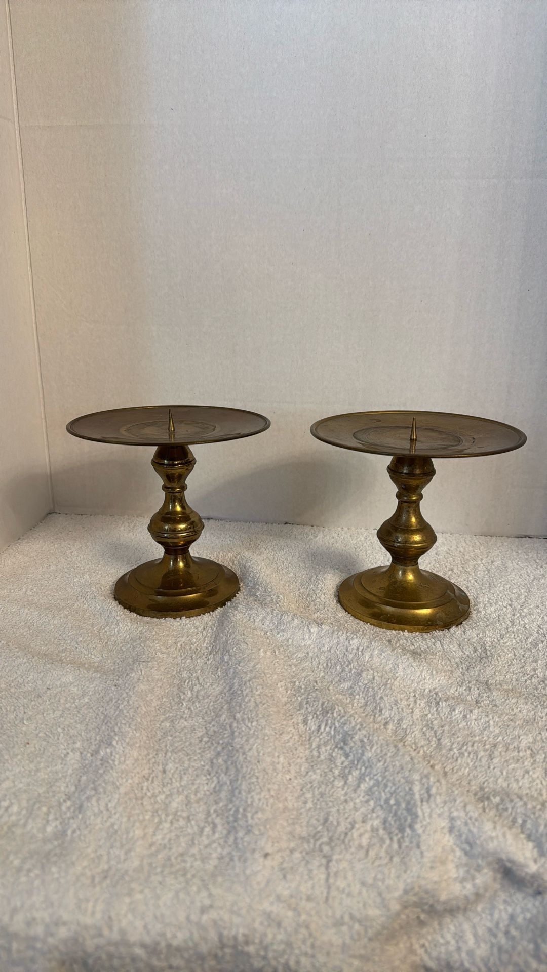 Two Brass Candle Holders 
