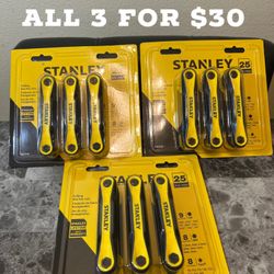 STANLEY 3pk 25 piece HEX KEY SETS SAE METRIC TORX
