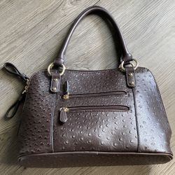 Giani Bernini Ostrich Dome Satchel Handbag.