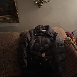 MICHAEL KORS Women’s Black Down Belted Hooded Coat XSmall/Petite Size