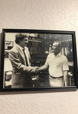 Dan Marino with Don shula hiring deal!! Extremely rare black and white