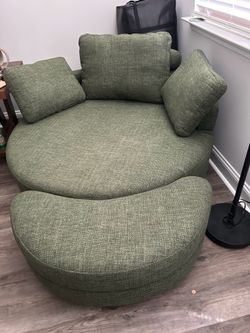 Circular chair with ottoman