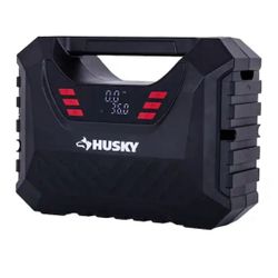 Husky 12/120-Volt AC/DC Portable Quick Flow Air Compressor Air Pump Inflator with Digital Pressure Gauge and Auto Shut Off=Tools-093