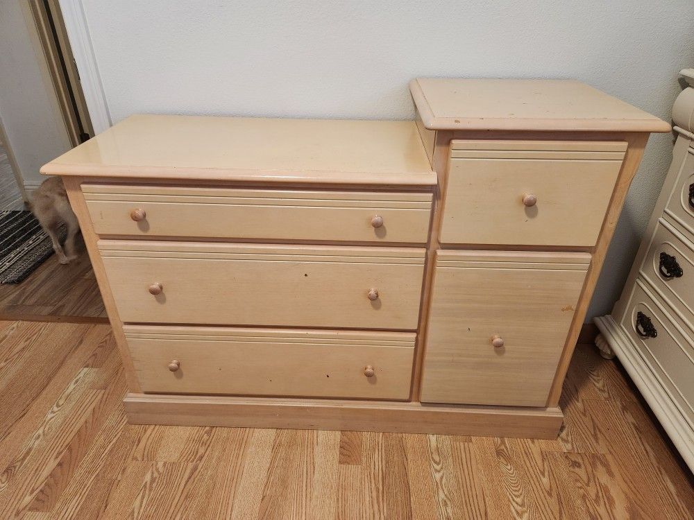 Light Wood Changing Table