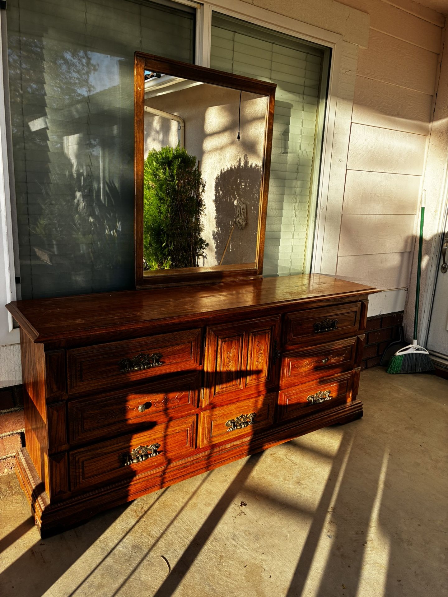 Wooden Dresser W/ Mirror