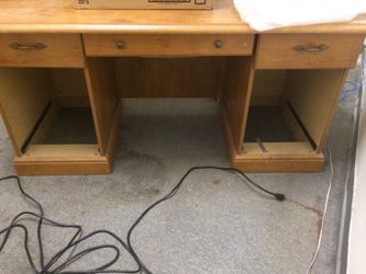 Desk for sale real oak wood missing filing doors