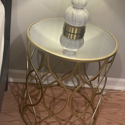One Gold Glass Table 