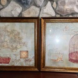 Pair Of Asian Inspired Prints In Beautiful Frames 