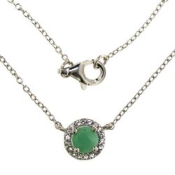1.05 Carat Natural Emerald & White Sapphire Pendant