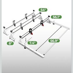 StarONE 54" Van Ladder Rack for 2015-2025 Ford Transit 150/250/350 ONLY (NOT Connect) | 800Lbs Capacity Heavy Duty 3 Bar Roof Rack with Cargo Roller