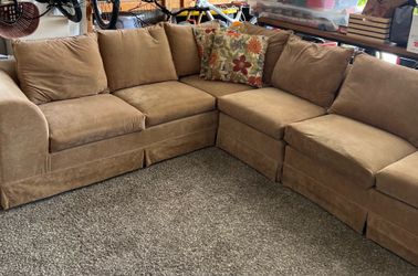 Sectional couch with bed (tan/gold color)