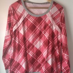 Long Sleeve Plaid Shirt, Large