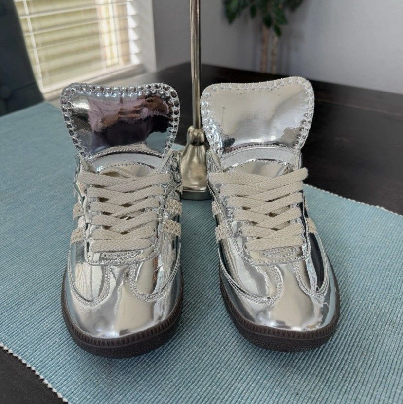 Adidas Wales Bonner X Samba silver metallic sneakers size 7US