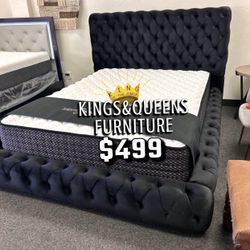 New Queen Bed Frame With Mattress 