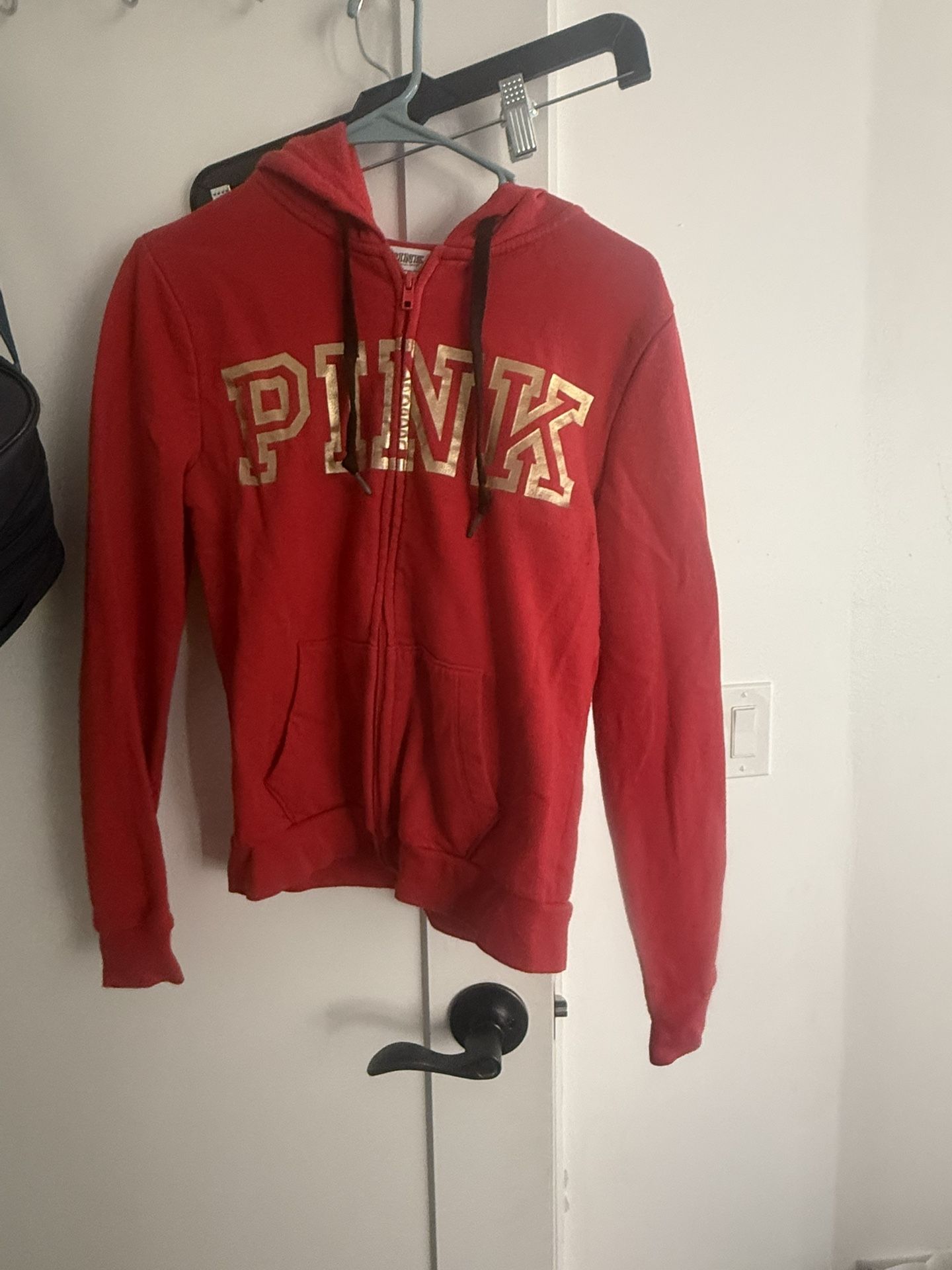 Pink Zip Up Hoodie S