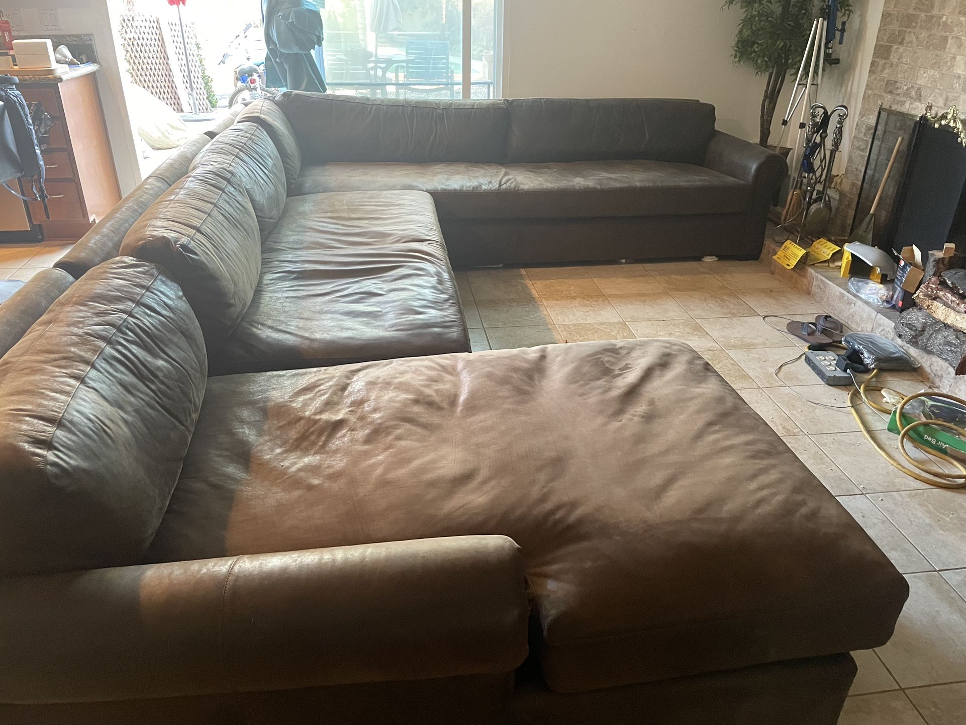 Restoration Hardware Leather Couch