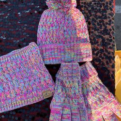 Pink Hat, Gloves And Scarf Holiday’s  Christmas  Gift 