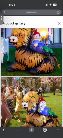 Leyndo  Summer Inflatables Highland Cow with Gnome Inflatable Outdoor Decoration for Spring Summer Easter Outdoor Garden Lawn Yard Party