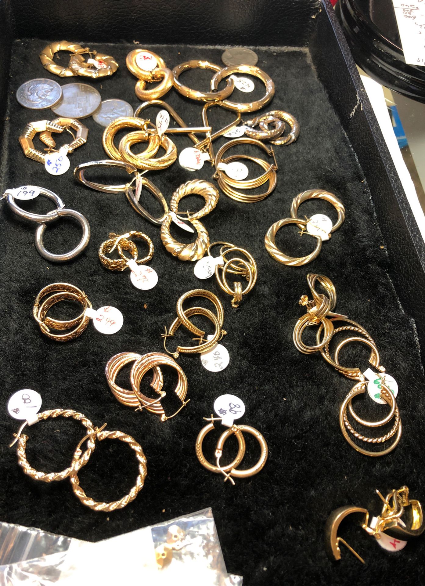 14 kt real gold earrings