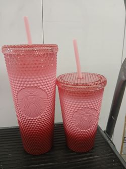 Starbucks Pink Studded Cold Cup Tumbler Set of 2