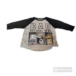 Disney Villains  “Bad As I Want To Be” 3/4 Sleeve Women’s Shirt Sz Small Ursula , Maleficent , Evil Queen Top 