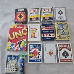 Card & Game Bundle – UNO + Bicycle + Hoyle Pinochle + Dice + Sealed Regal Deck (Lot)