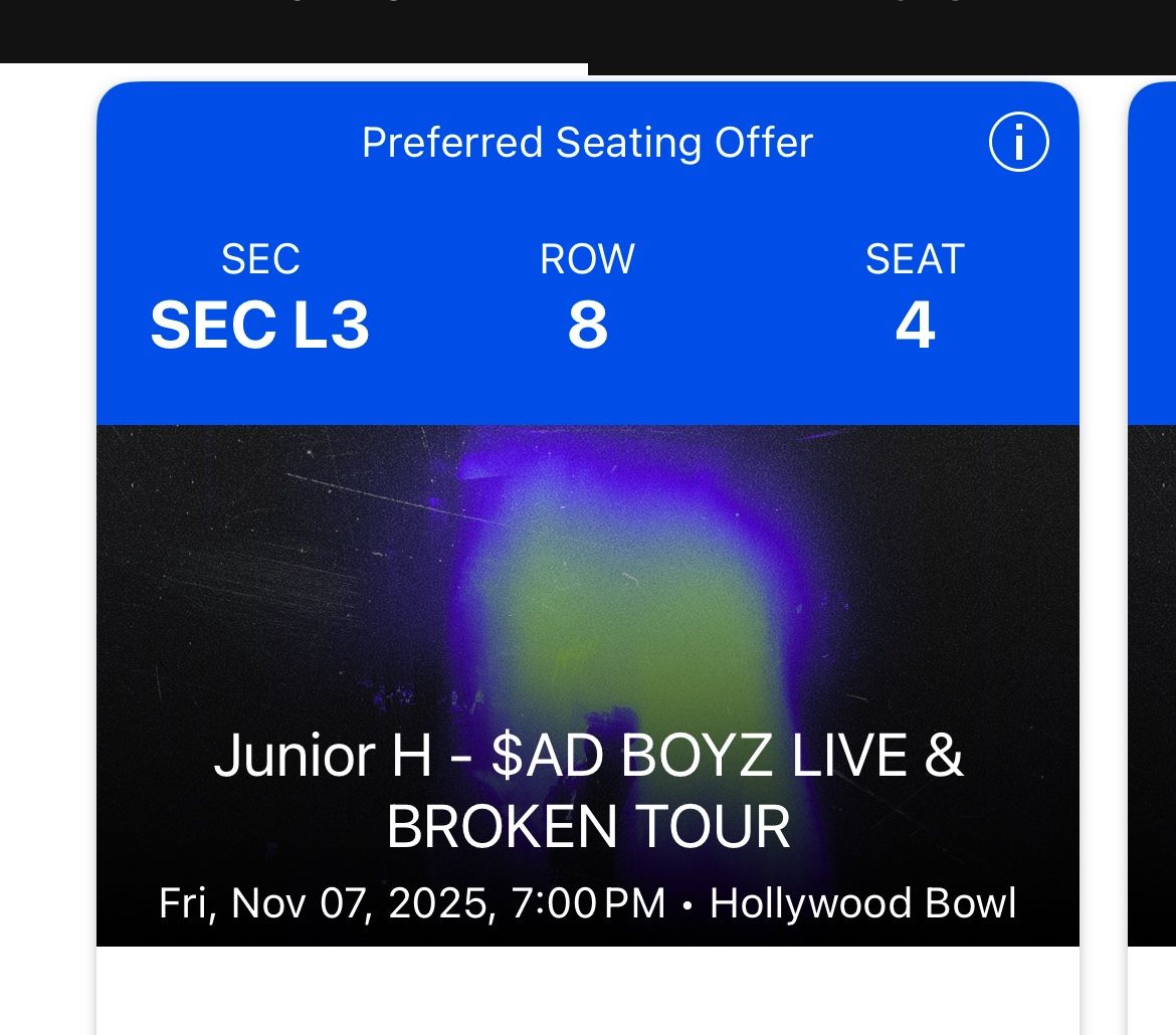2 Junior H broken Tour Tickets 