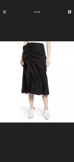 Halogen Womens Black Ruffle Front Skirt Sz 14