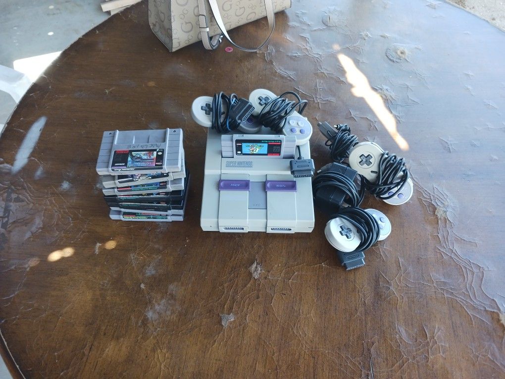 Super Nintendo System With Games For Sale