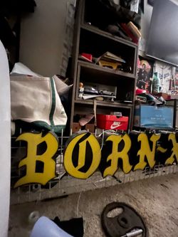 BORNXRAISED LIGHT UP HANG OVER SIGN