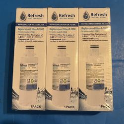 Brand New Lot Of 3 Refresh R-1000Replacement Water Filter, Sealed Inside Boxes