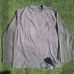 ch gray long sleeve with cross embroidery
