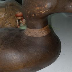 Vintage wooden dock Decoy  amber glass eyes