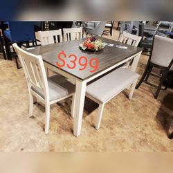 Beautiful 6 Piece  Dining Table Set - Monthly Special 
