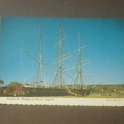 Charles W. Morgan Mystic Seaport Whaler Ship Chubb's Wharf Connecticut 1's Chrome Princess Continental Walter H. Miller & Company Postcard Vtg