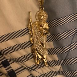 Gold plated San Judas Pendant Chain